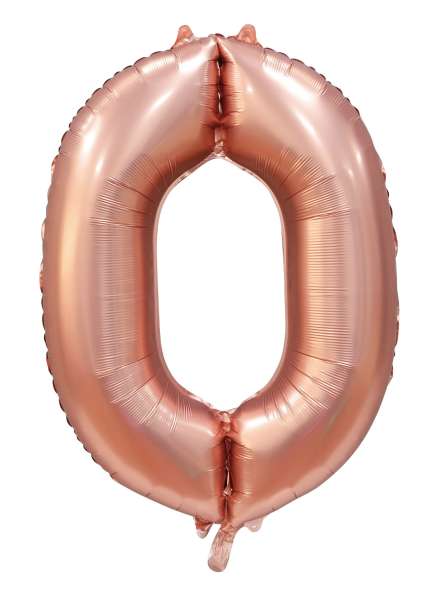 XXL Folienballon Zahl 0 Satin Rosegold